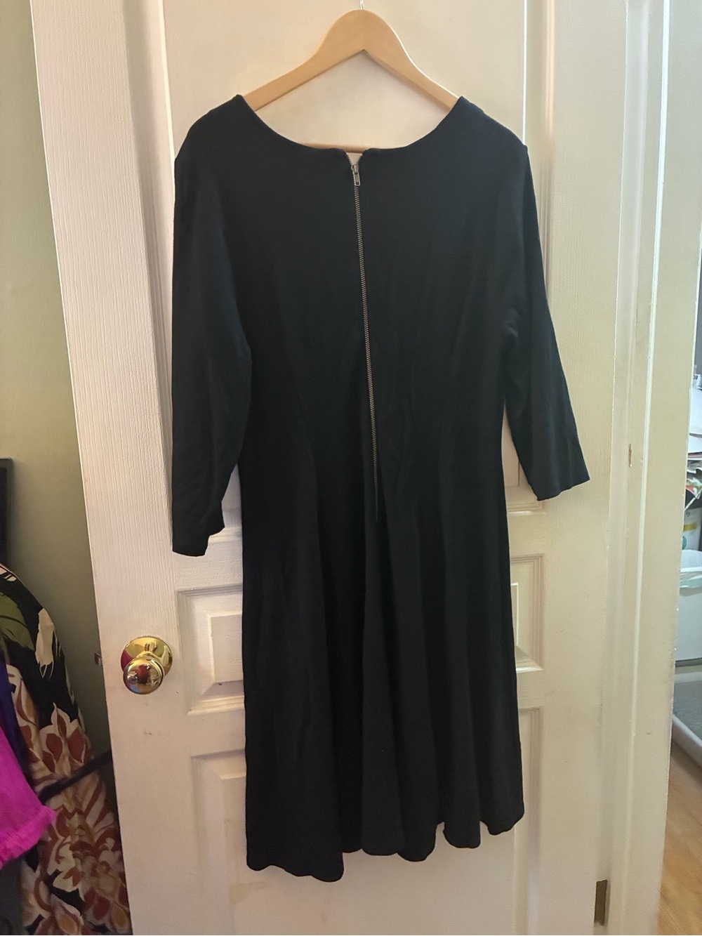 Lane Bryant Black V-Neck Long Sleeve A-Line Dress - Picture 2 of 3